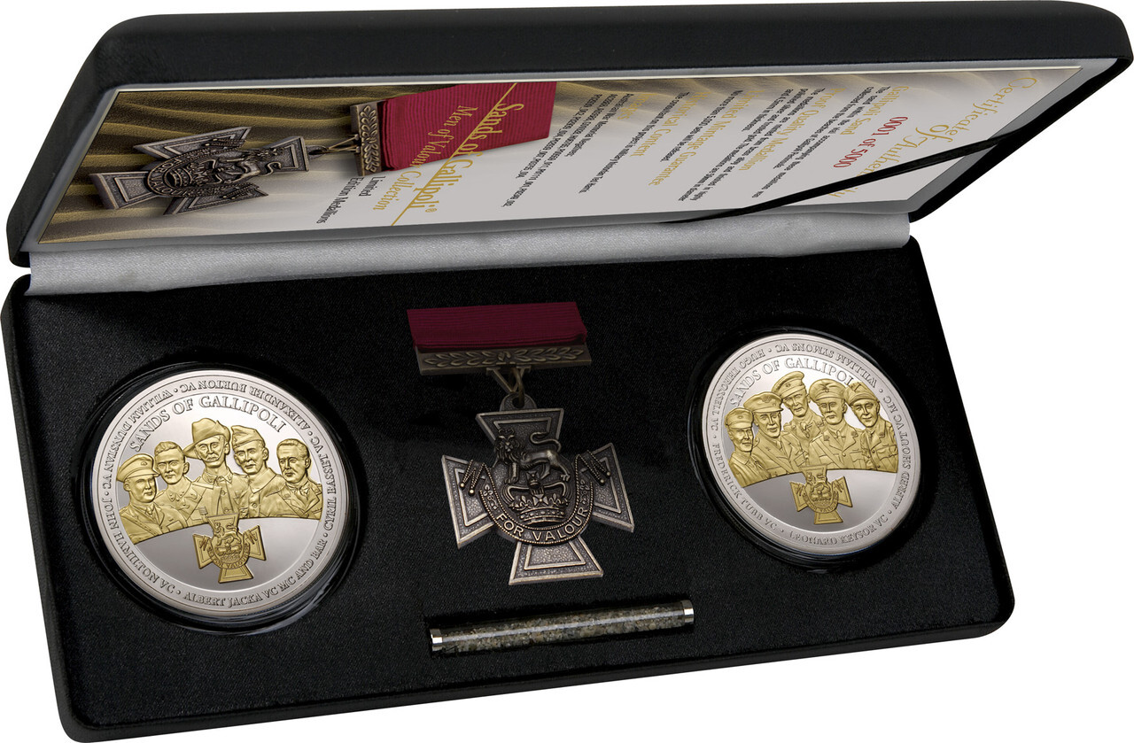 Men of Valour Set of Two Limited Edition Medallions SoG 10 ANZAC coins limited e